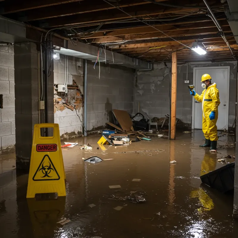 Flooded Basement Electrical Hazard in Brownstown, IN Property